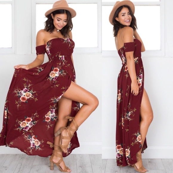 💥 CLEARANCE Off Shoulder Smocked Floral Dress - Picture 5 of 8